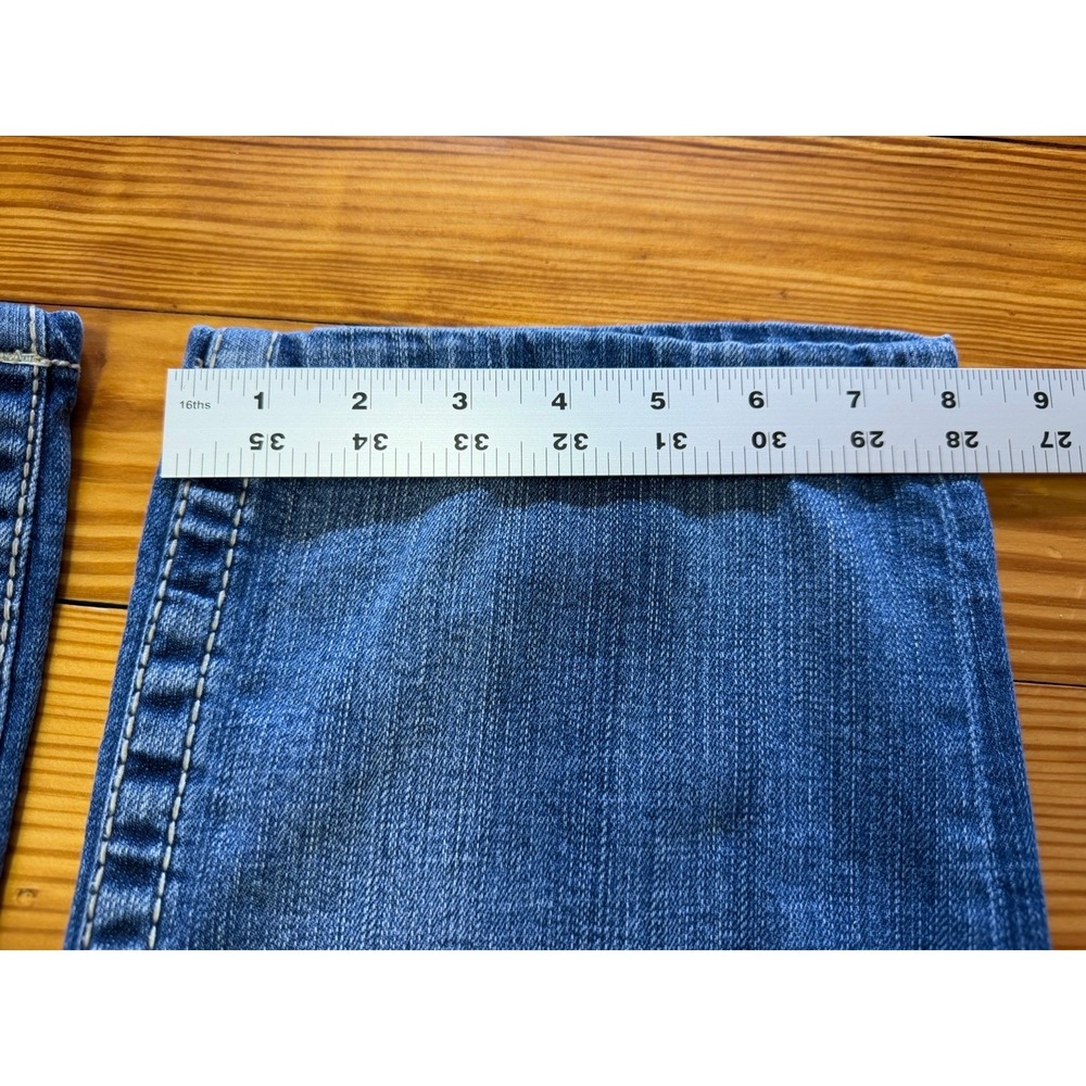 BKE Nolan Straight Leg Men's Jeans Medium Wash 33L Cowboy Embroidered Pockets - Picture 9 of 16
